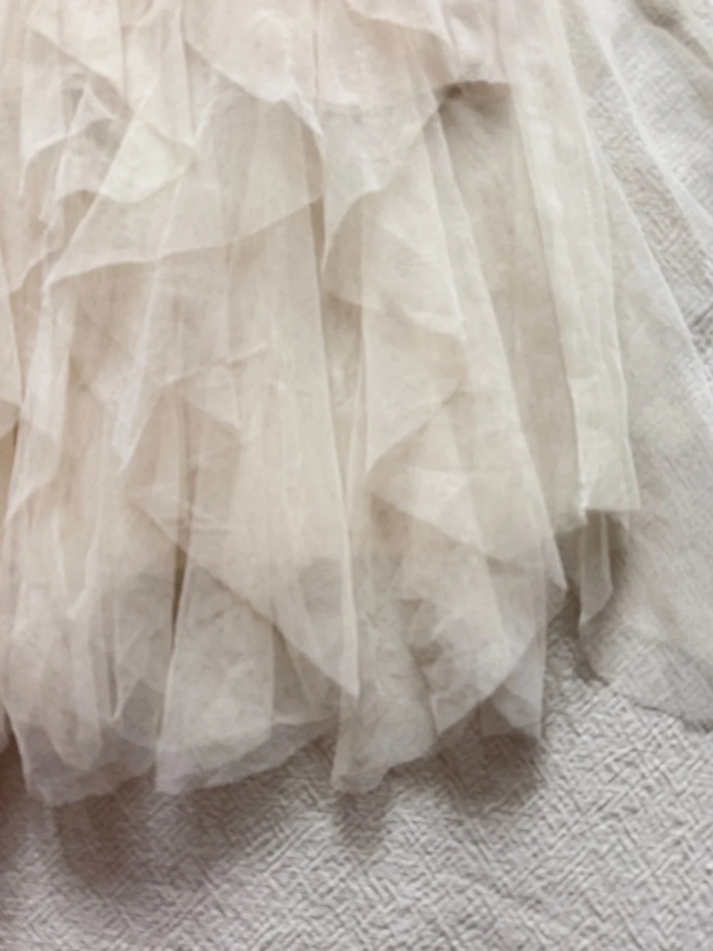 Chicwish Cream Tulle Waterfall Ruffles Crochet Dress S/M Festival Boho Summer - Picture 3 of 7